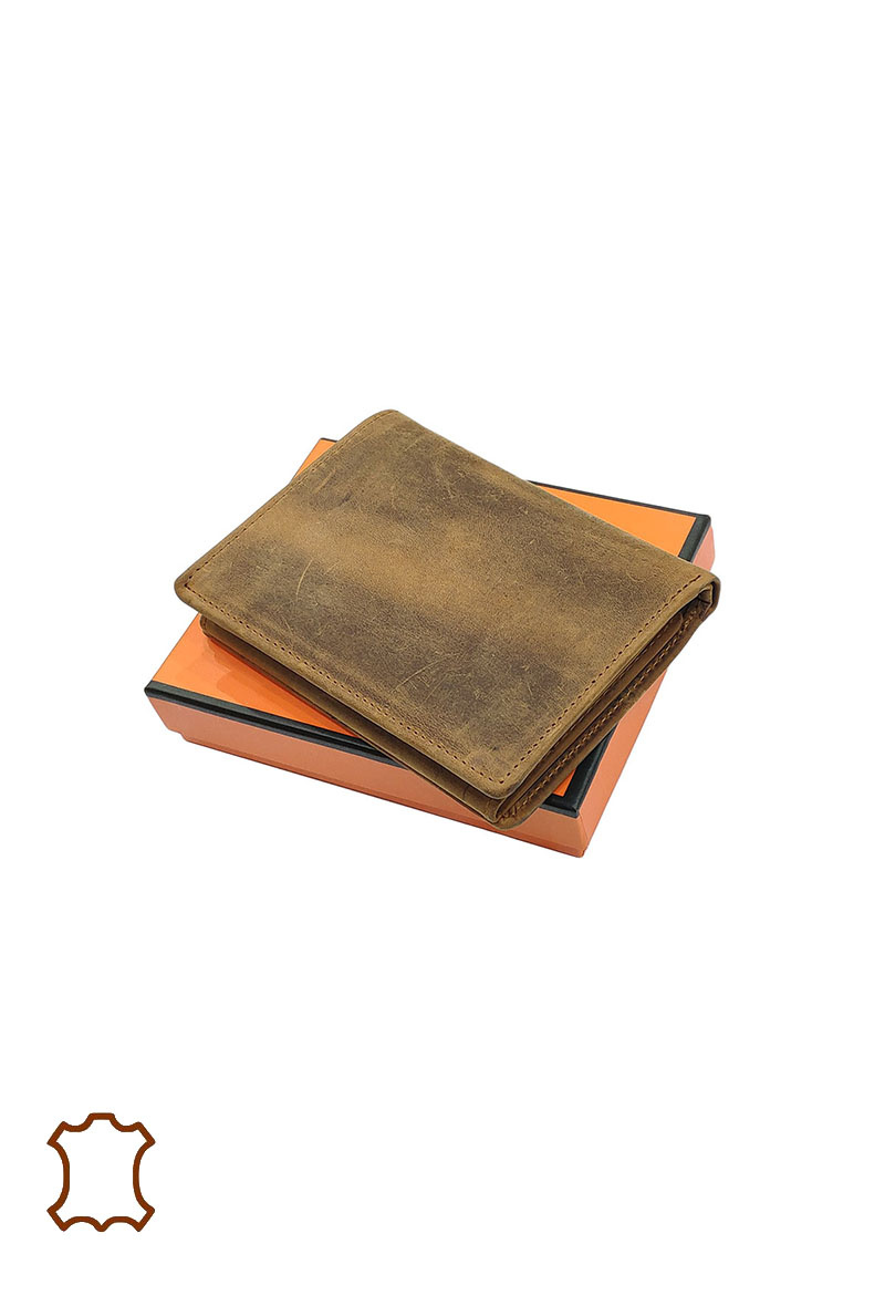Monedero piel engrasada calavera - Camello - 5 - formato grande