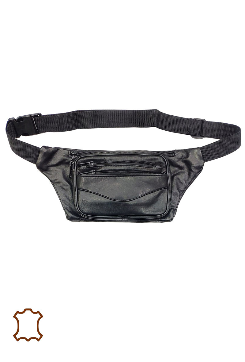 Wholesaler Maromax - Flat lambskin leather fanny pack