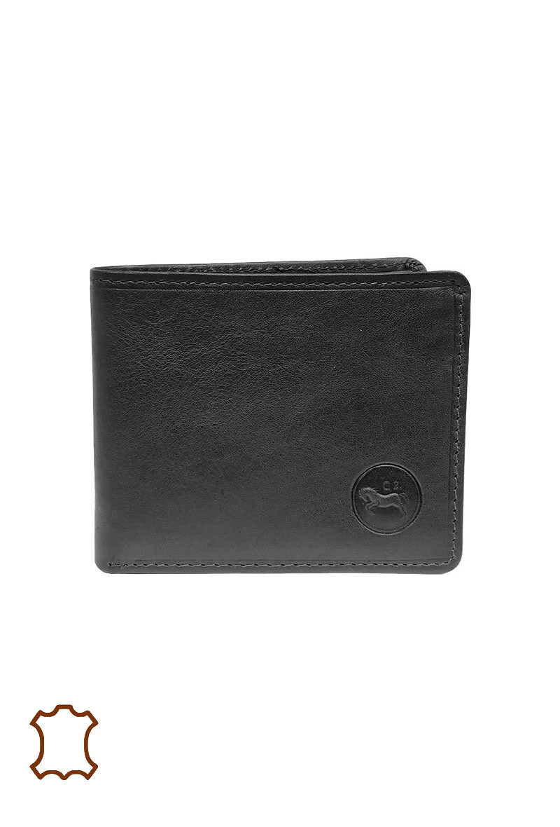 Billetera de cuero rfid vintage - Negro - 1 - formato grande