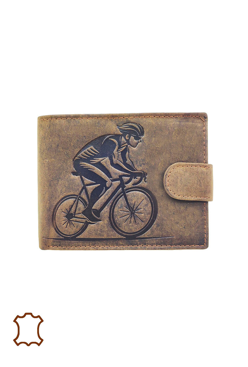 Grossiste Maromax - Porte-monnaie vélo cuir gras