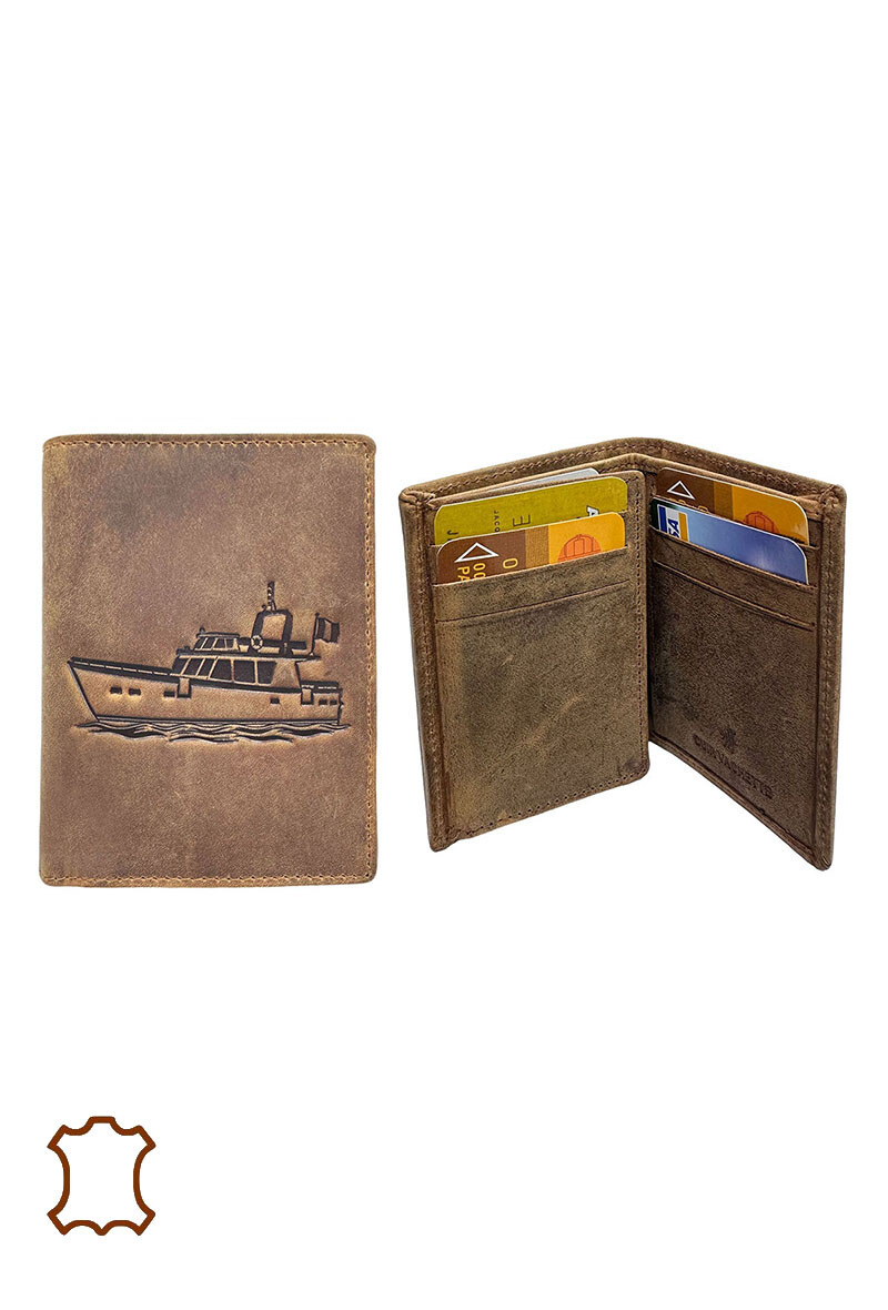 Grossista Maromax - Porta carte in pelle oliata per amanti della nautica