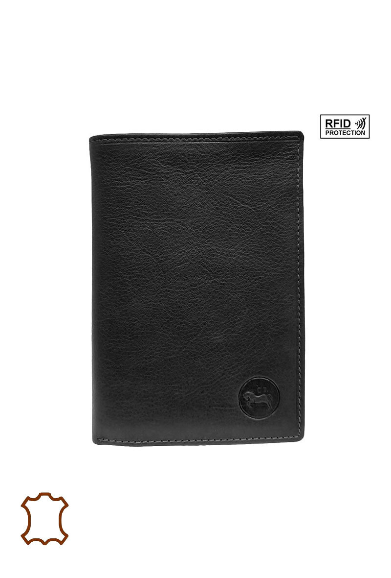 Cartera de piel RFID extraíble. - Negro - 4 - formato grande