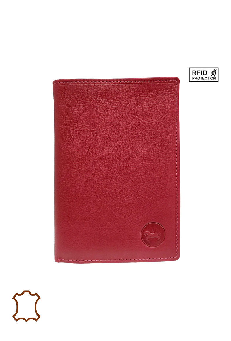 Cartera de piel RFID extraíble. - Rojo - 4 - formato grande