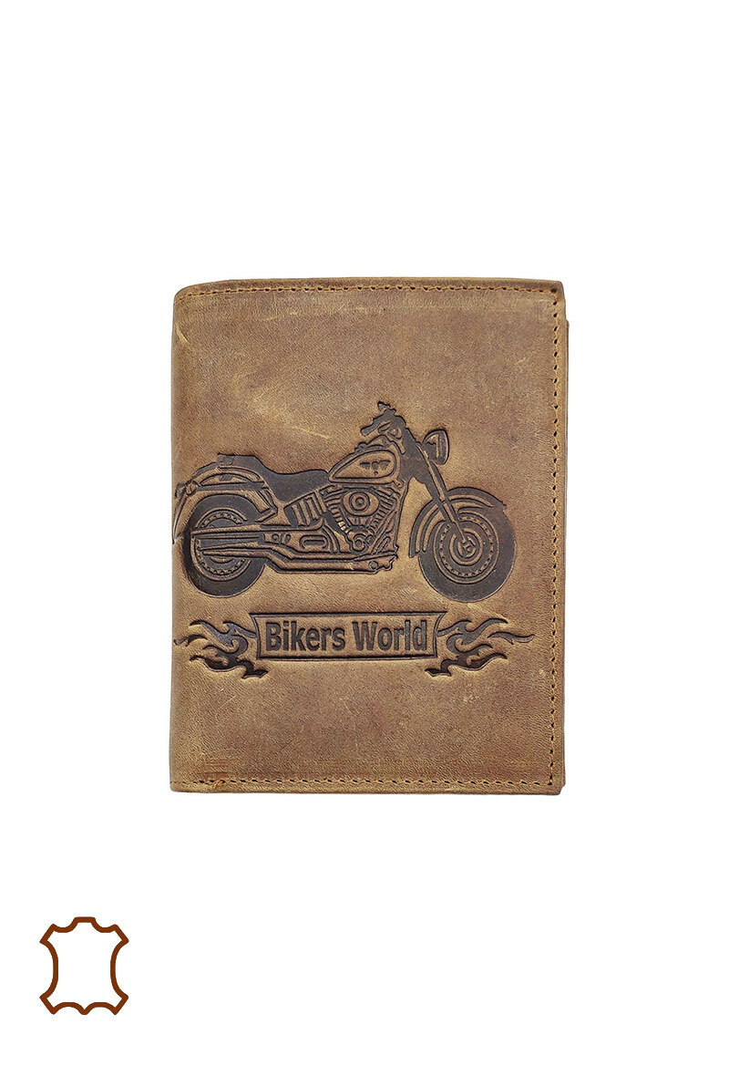 Grossiste Maromax - Portefeuille moto cuir gras