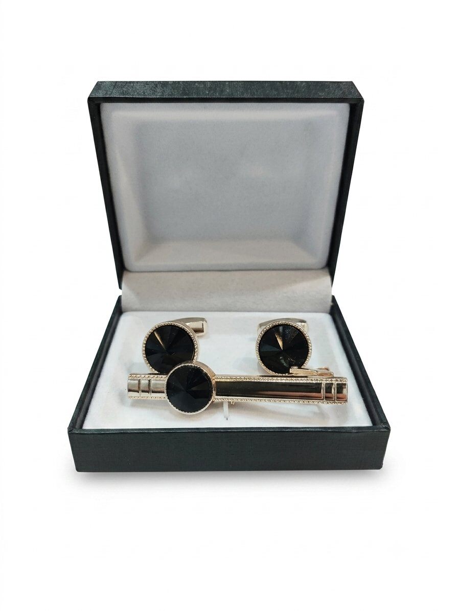 Grossiste Massiliano Sergio - Coffret bouton manchette avec une pince cravate Massiliano Sergio