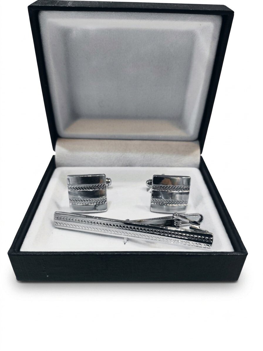 Grossiste Massiliano Sergio - Coffret bouton de manchette avec une pince cravate Massiliano Sergio