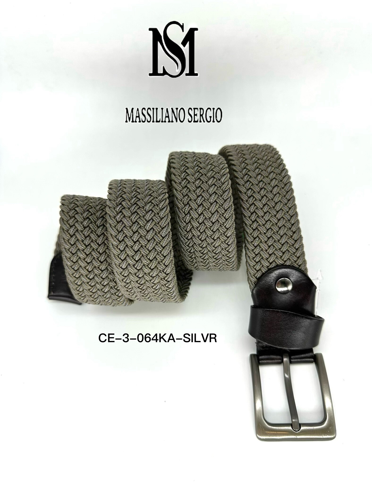 Wholesaler Massiliano Sergio - Elastic belt with cowhide split leather tip by Massiliano Sergio