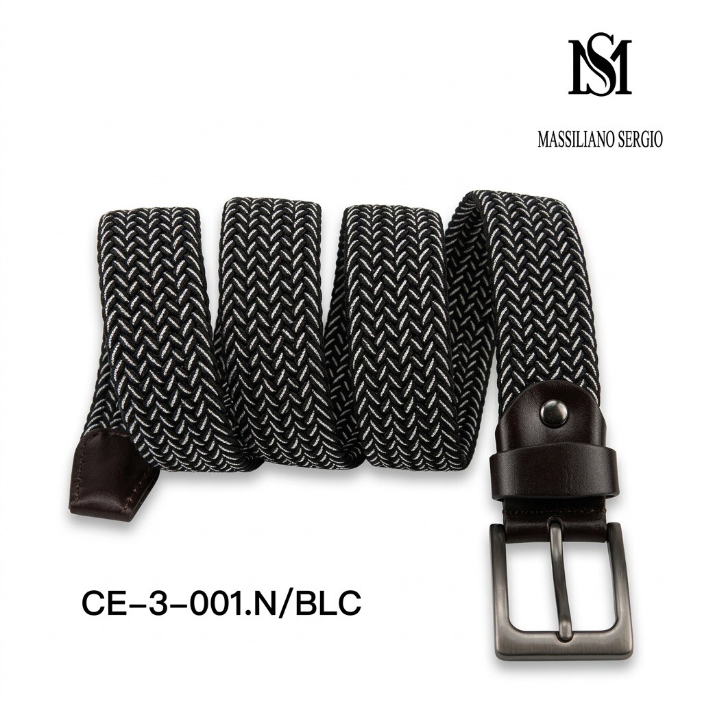 Wholesaler Massiliano Sergio - Elastic belt with cowhide split leather tip by Massiliano Sergio