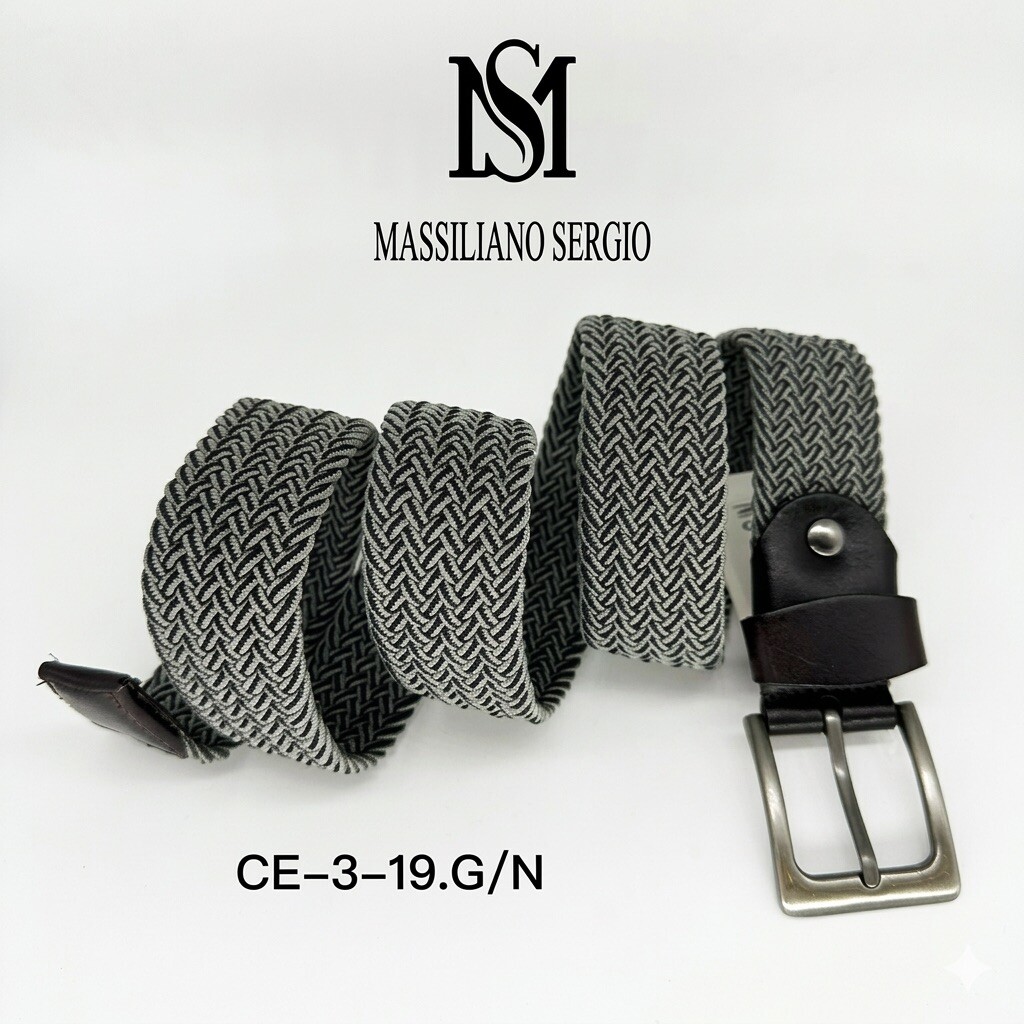 Großhändler Massiliano Sergio - Elastischer Gürtel mit Rindsleder-Spaltlederspitze von Massiliano Sergio