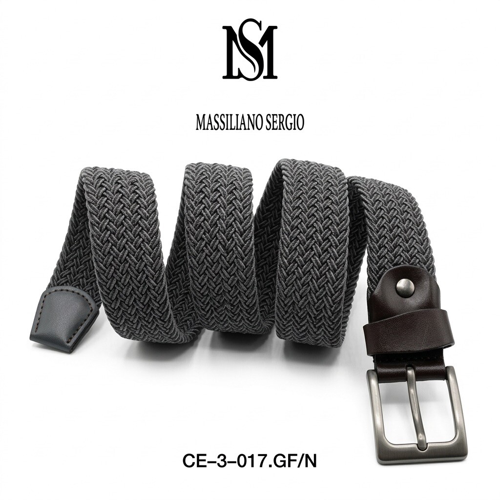 Großhändler Massiliano Sergio - Elastischer Gürtel mit Rindsleder-Spaltleder-Spitze von Massiliano Sergio