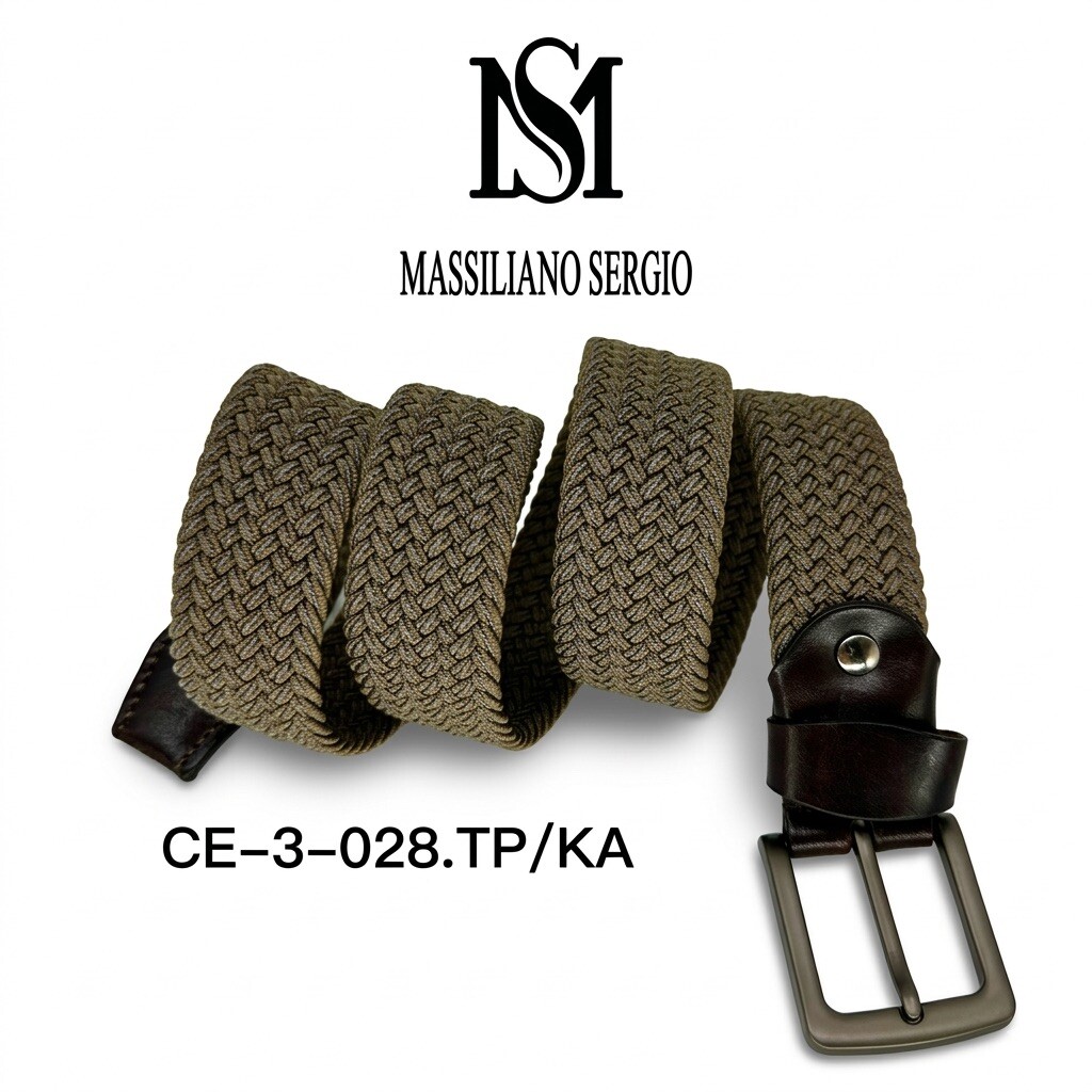 Wholesaler Massiliano Sergio - Elastic belt with cowhide split leather tip by Massiliano Sergio