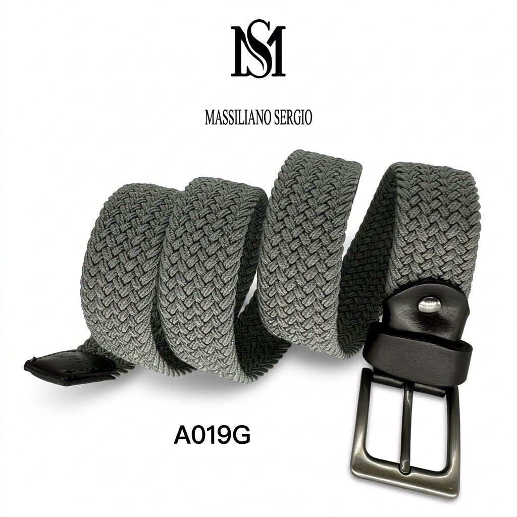 Wholesaler Massiliano Sergio - Elastic belt with cowhide split leather tip by Massiliano Sergio