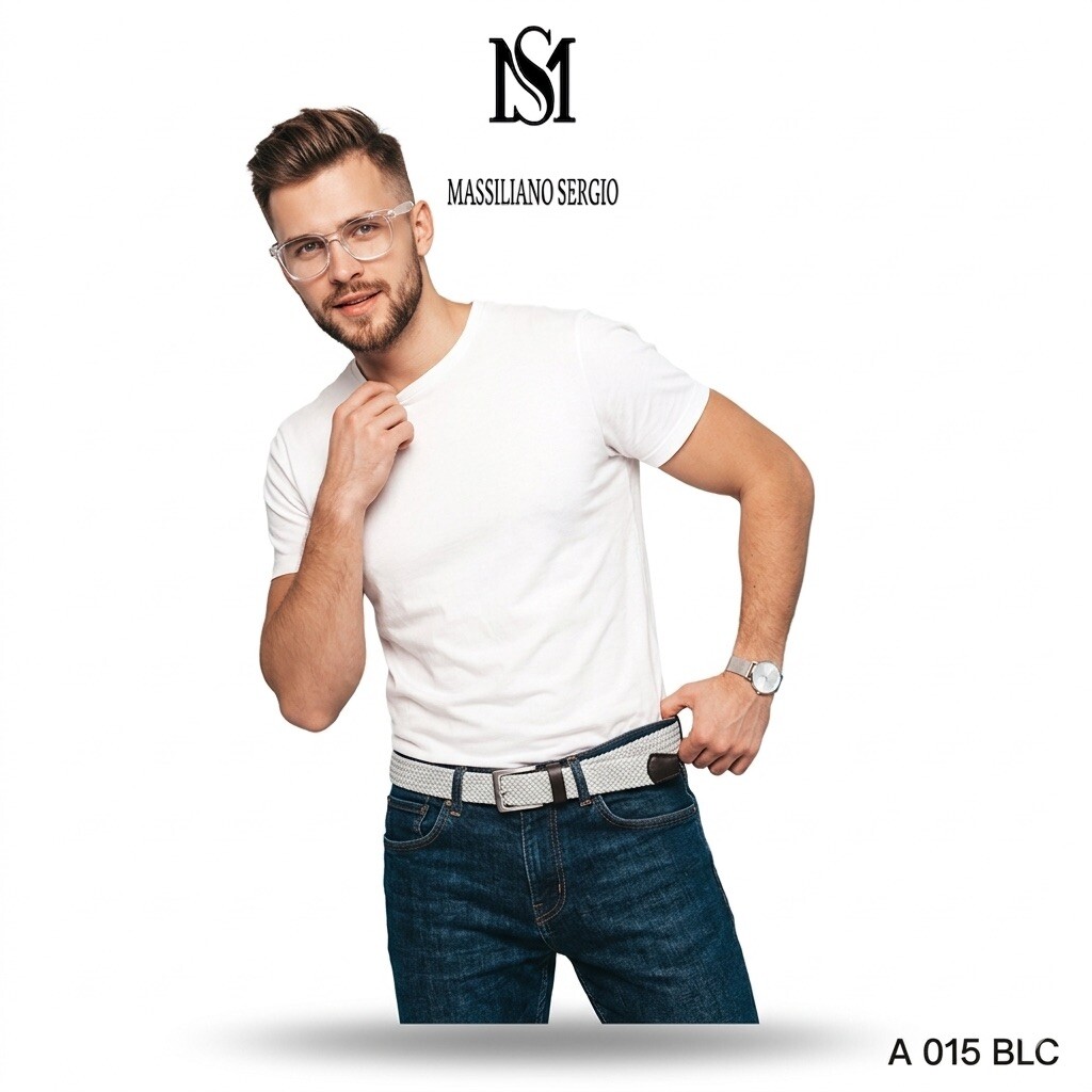 Wholesaler Massiliano Sergio - Elastic belt with cowhide split leather tip by Massiliano Sergio