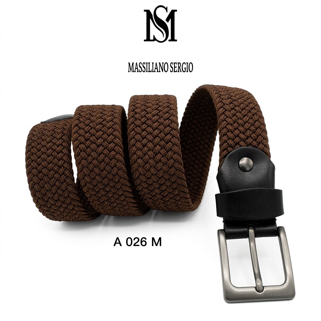 Wholesaler Massiliano Sergio - Elastic belt with cowhide split leather tip by Massiliano Sergio