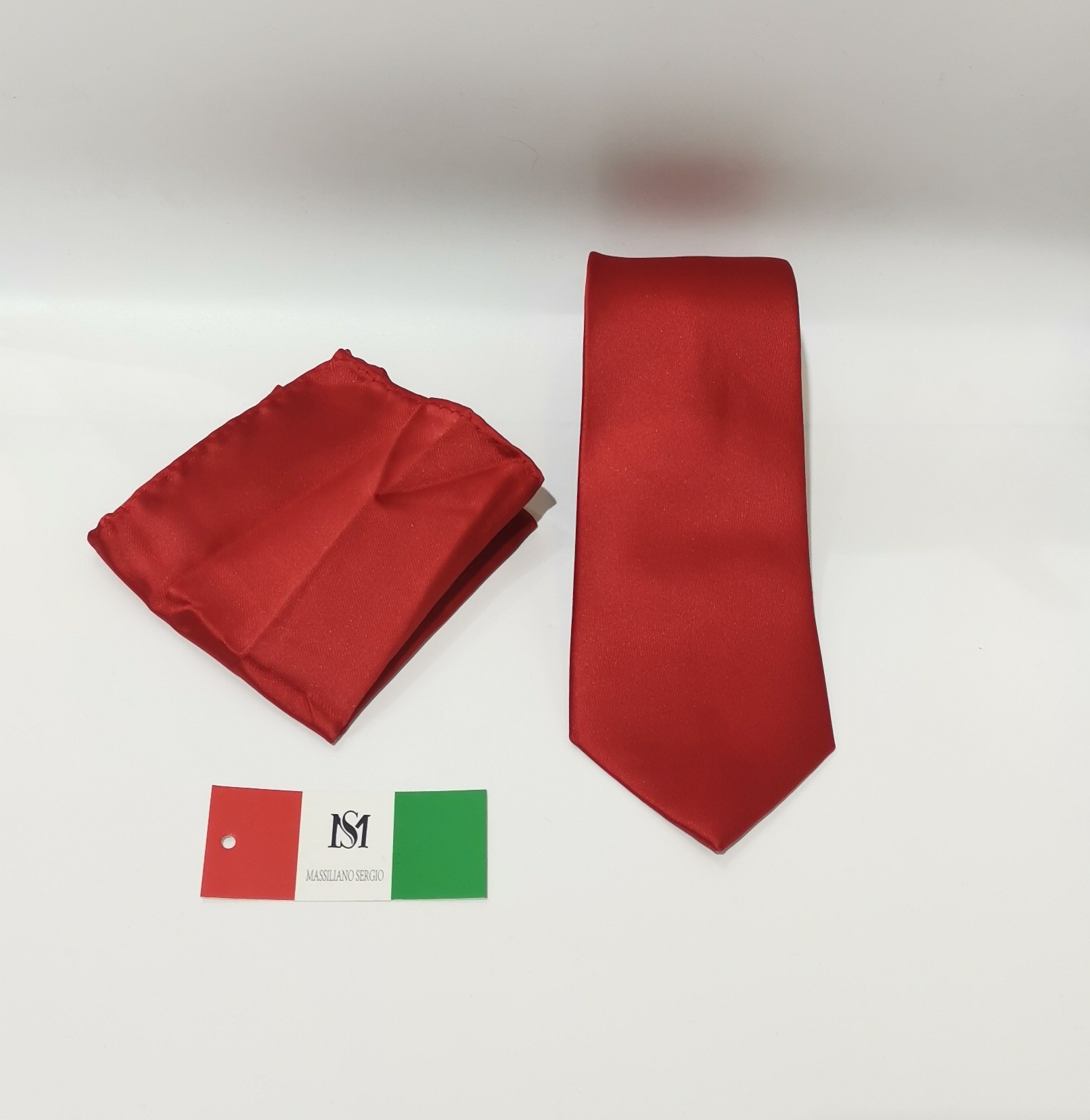 Großhändler Massiliano Sergio - 8cm Krawatte mit einem Massiliano Sergio Einstecktuch