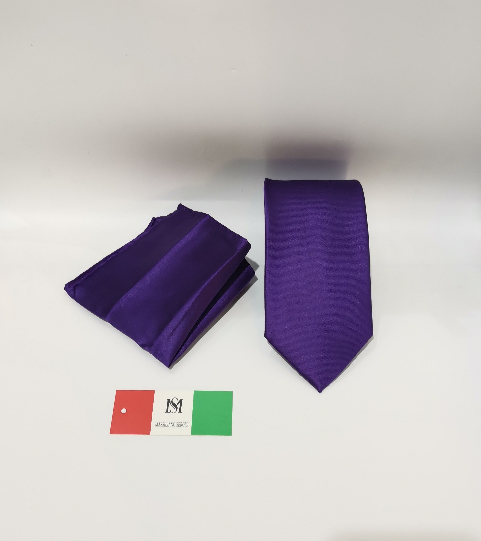 Großhändler Massiliano Sergio - 8cm Krawatte mit einem Massiliano Sergio Einstecktuch