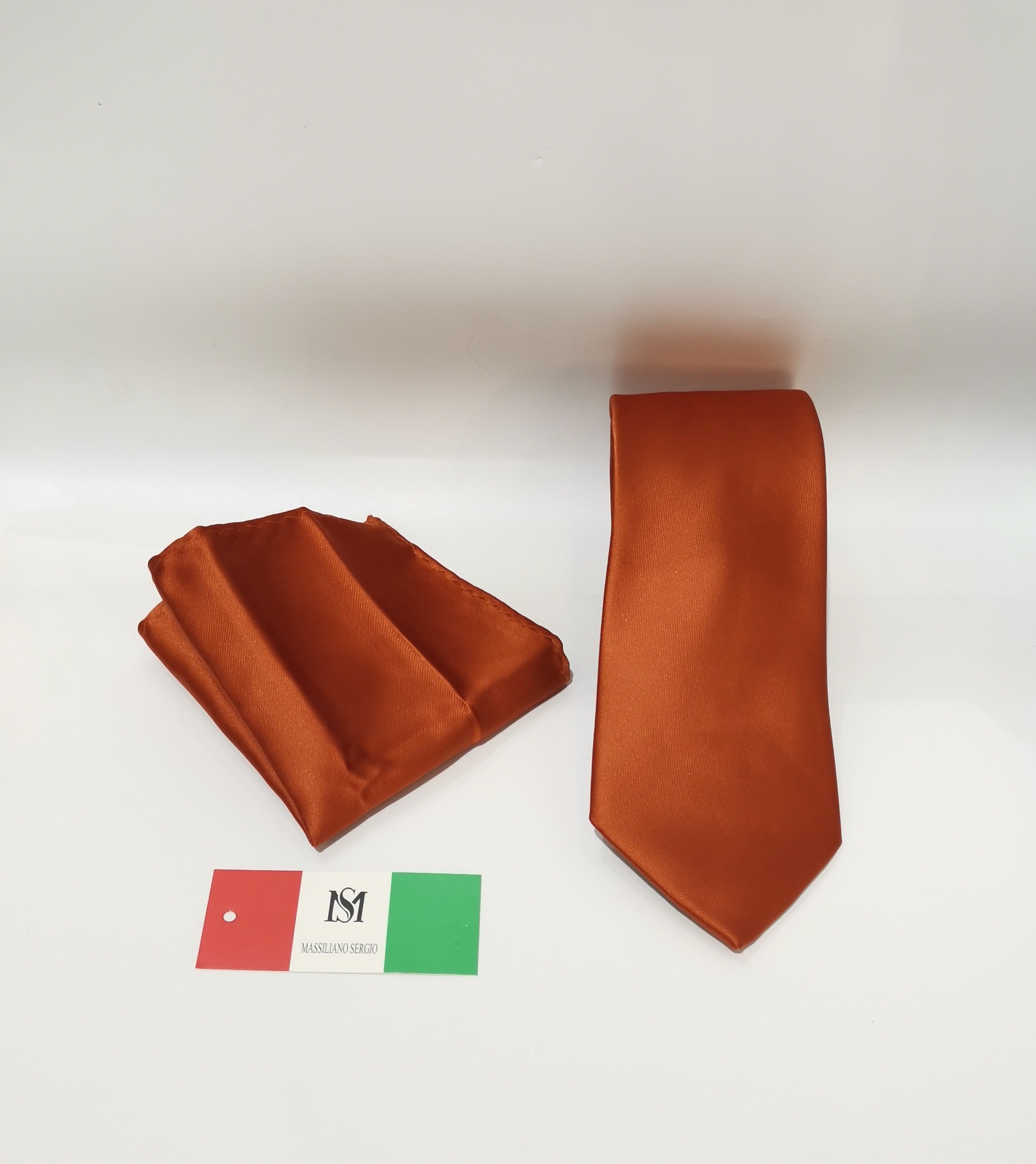 Großhändler Massiliano Sergio - 8cm Krawatte mit einem Massiliano Sergio Einstecktuch