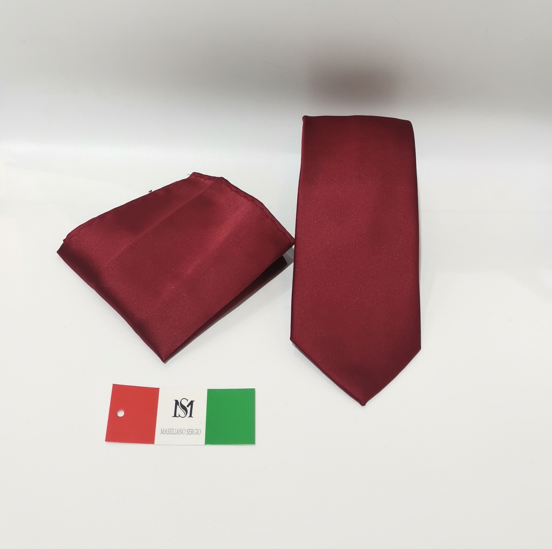 Großhändler Massiliano Sergio - 8cm Krawatte mit einem Massiliano Sergio Einstecktuch