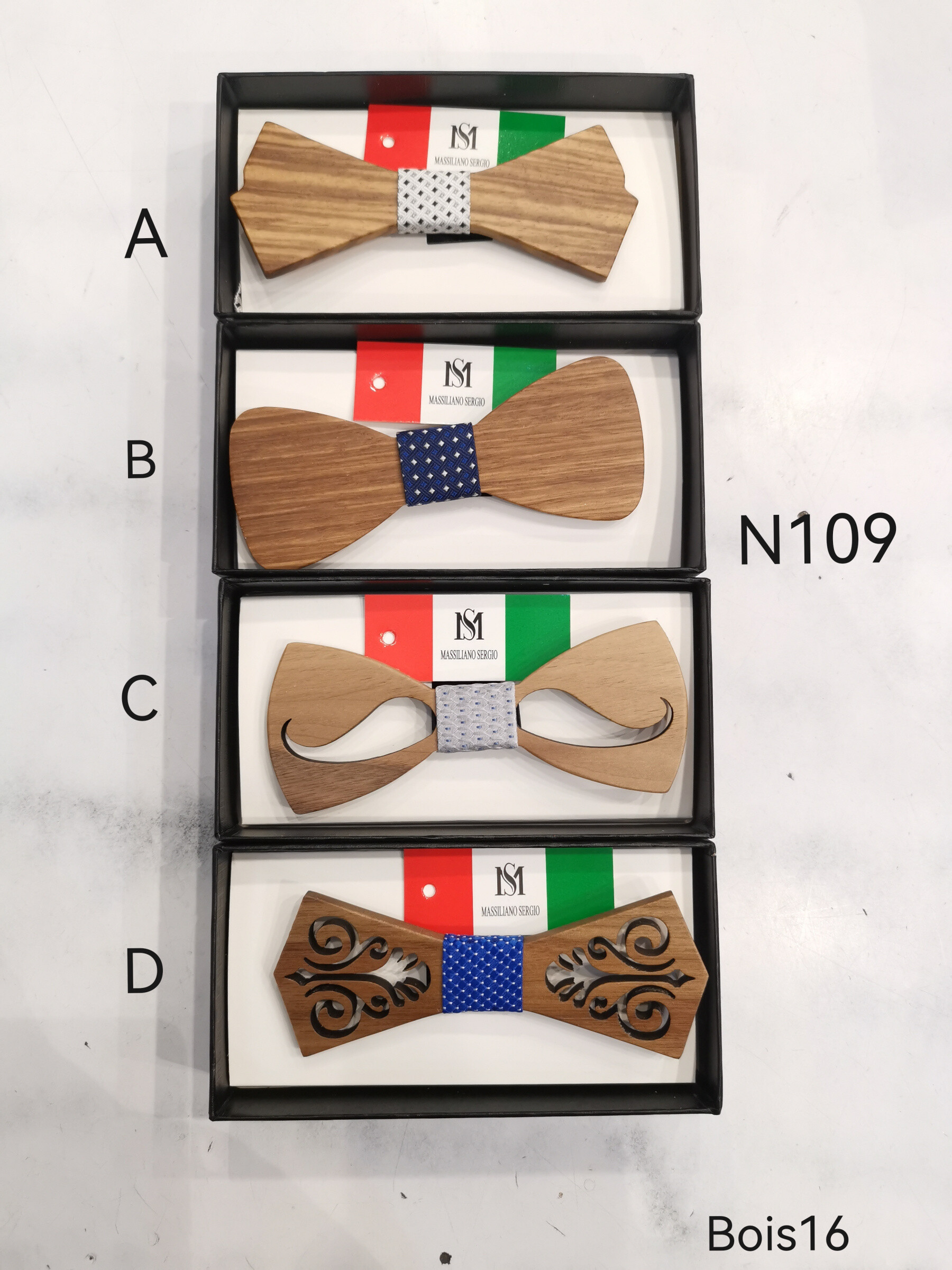 Grossista Massiliano Sergio - Papillon in legno