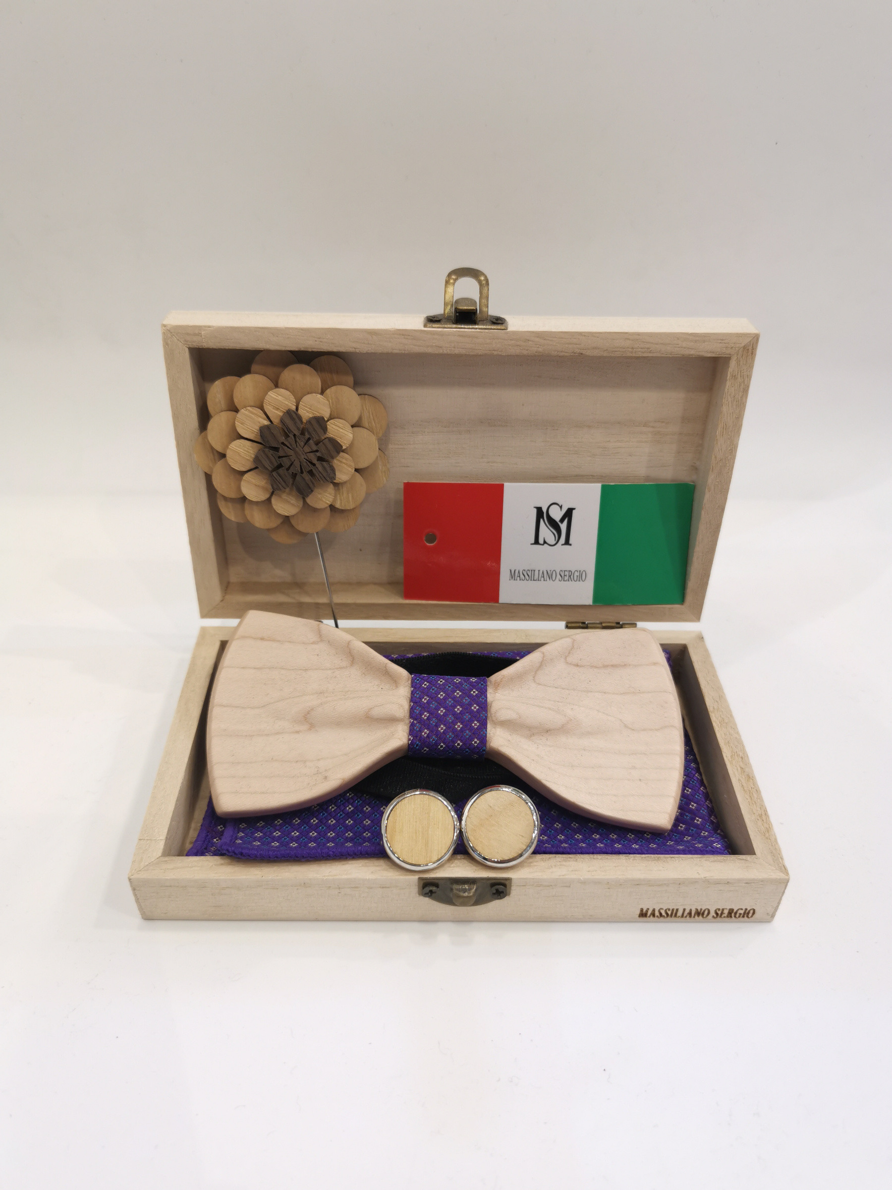 Grossista Massiliano Sergio - Set di papillon in legno