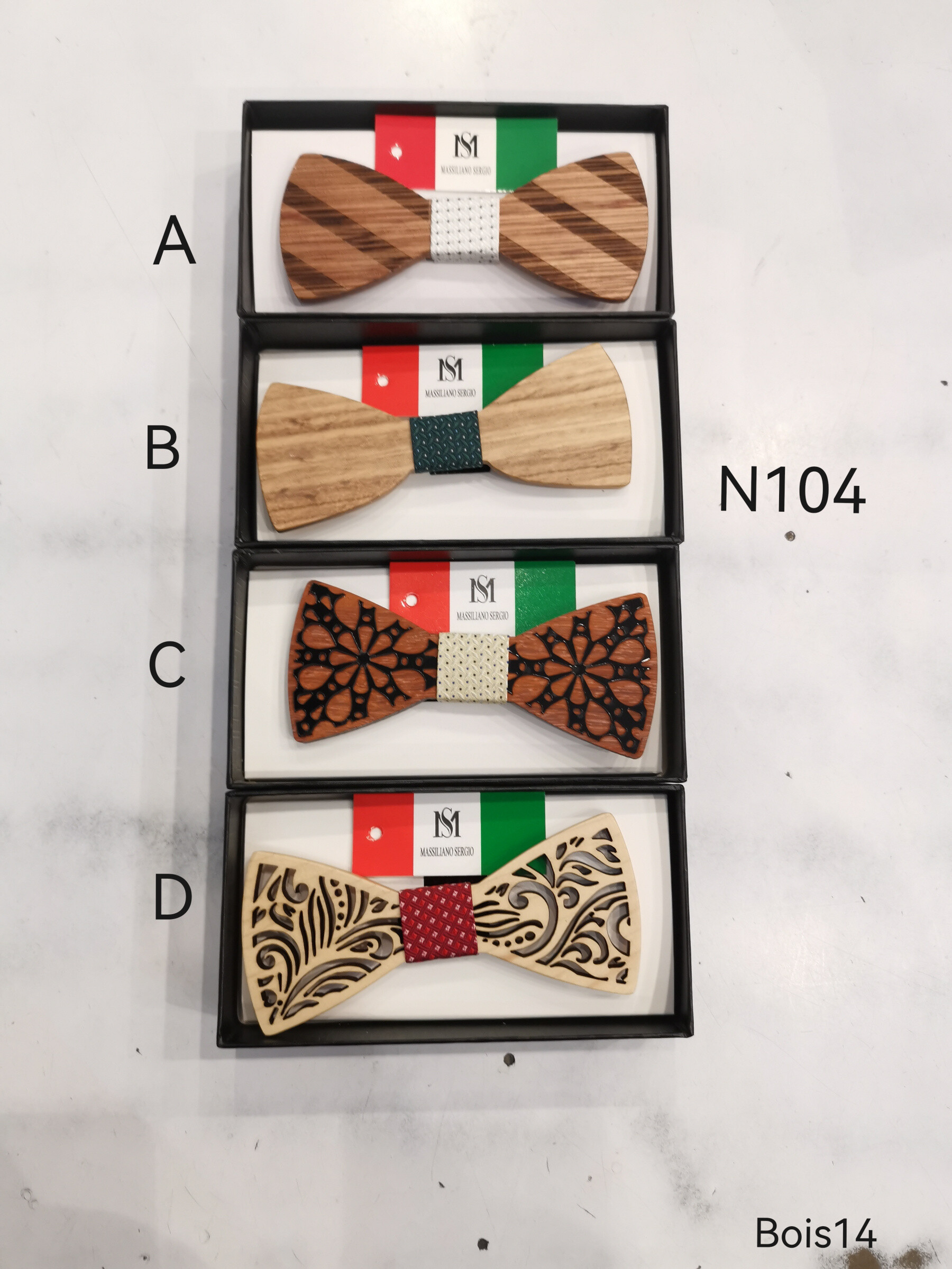 Grossista Massiliano Sergio - Papillon in legno