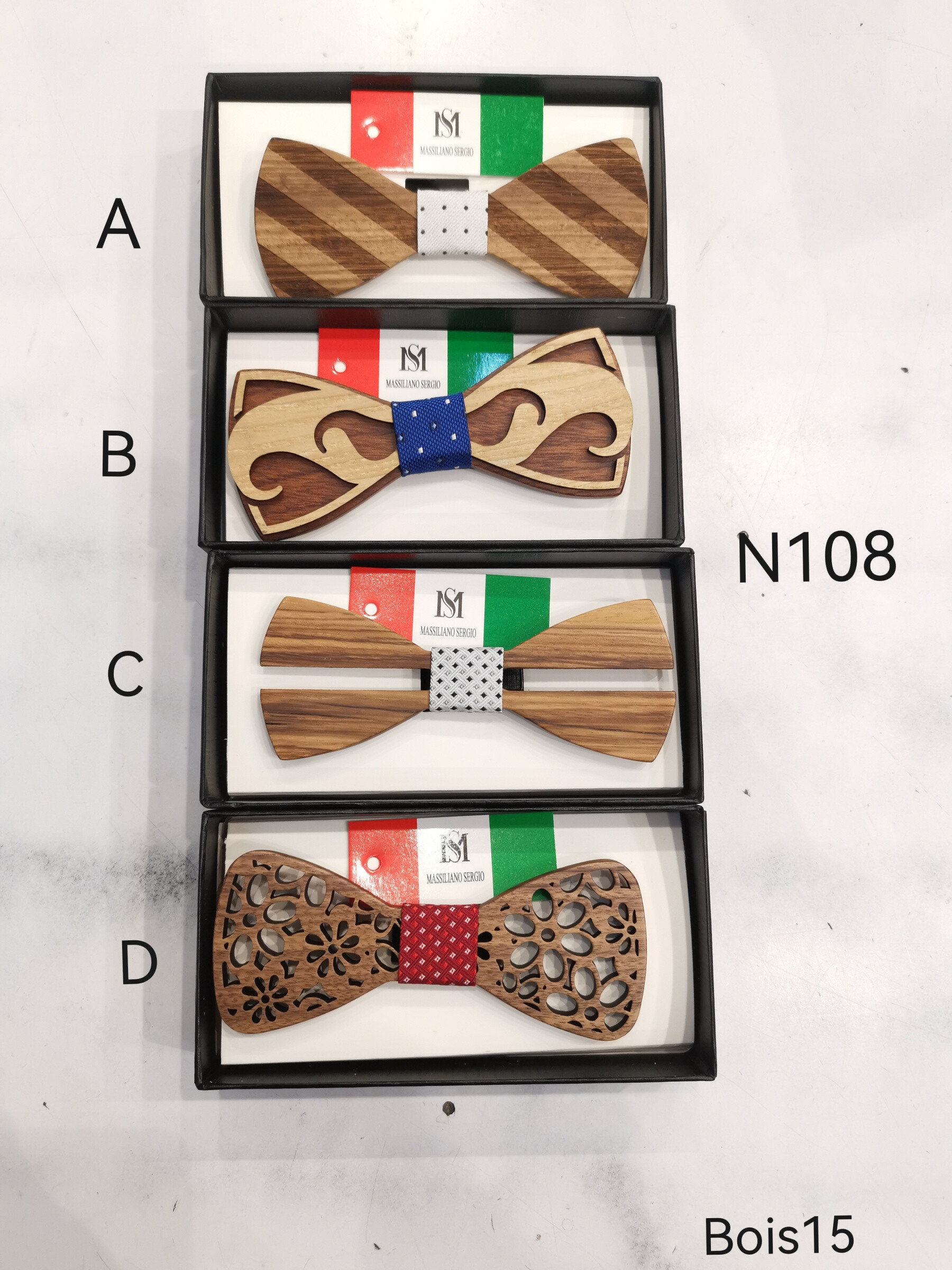 Grossista Massiliano Sergio - Papillon in legno