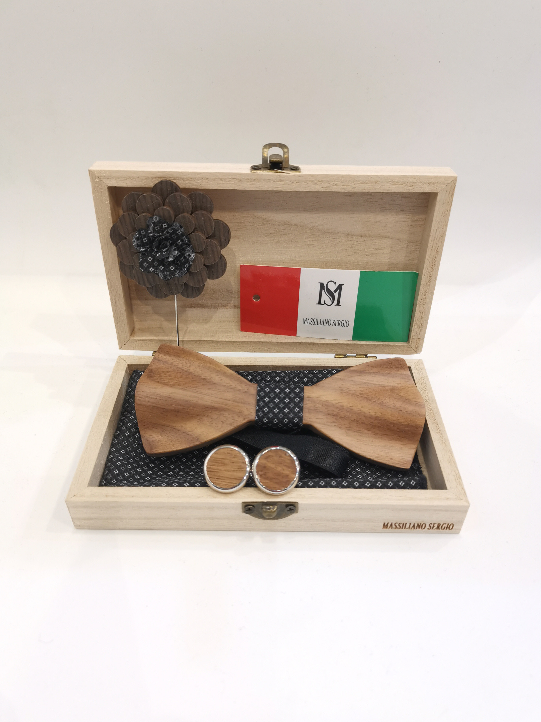 Grossista Massiliano Sergio - Set di papillon in legno