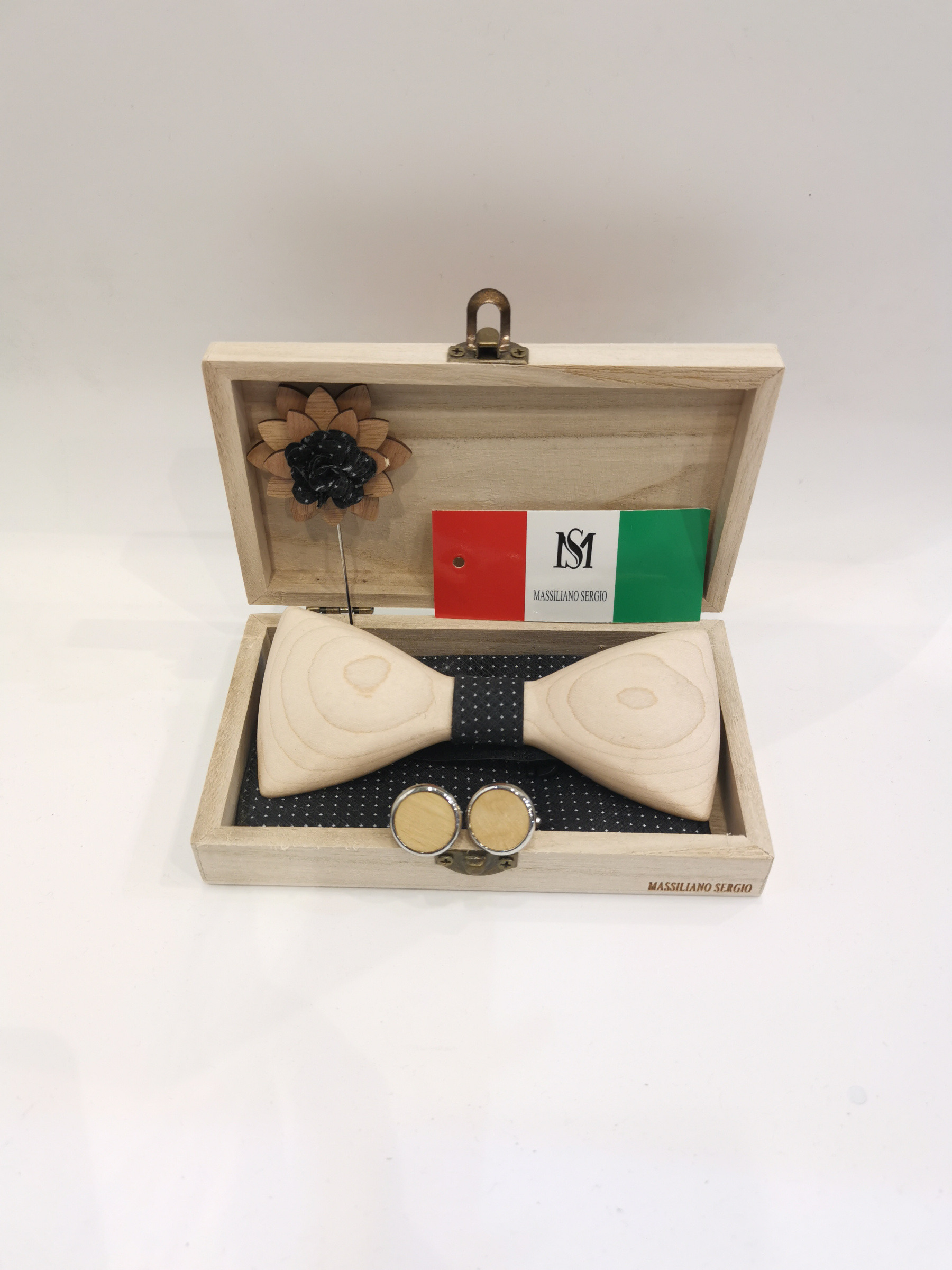 Grossista Massiliano Sergio - Set di papillon in legno