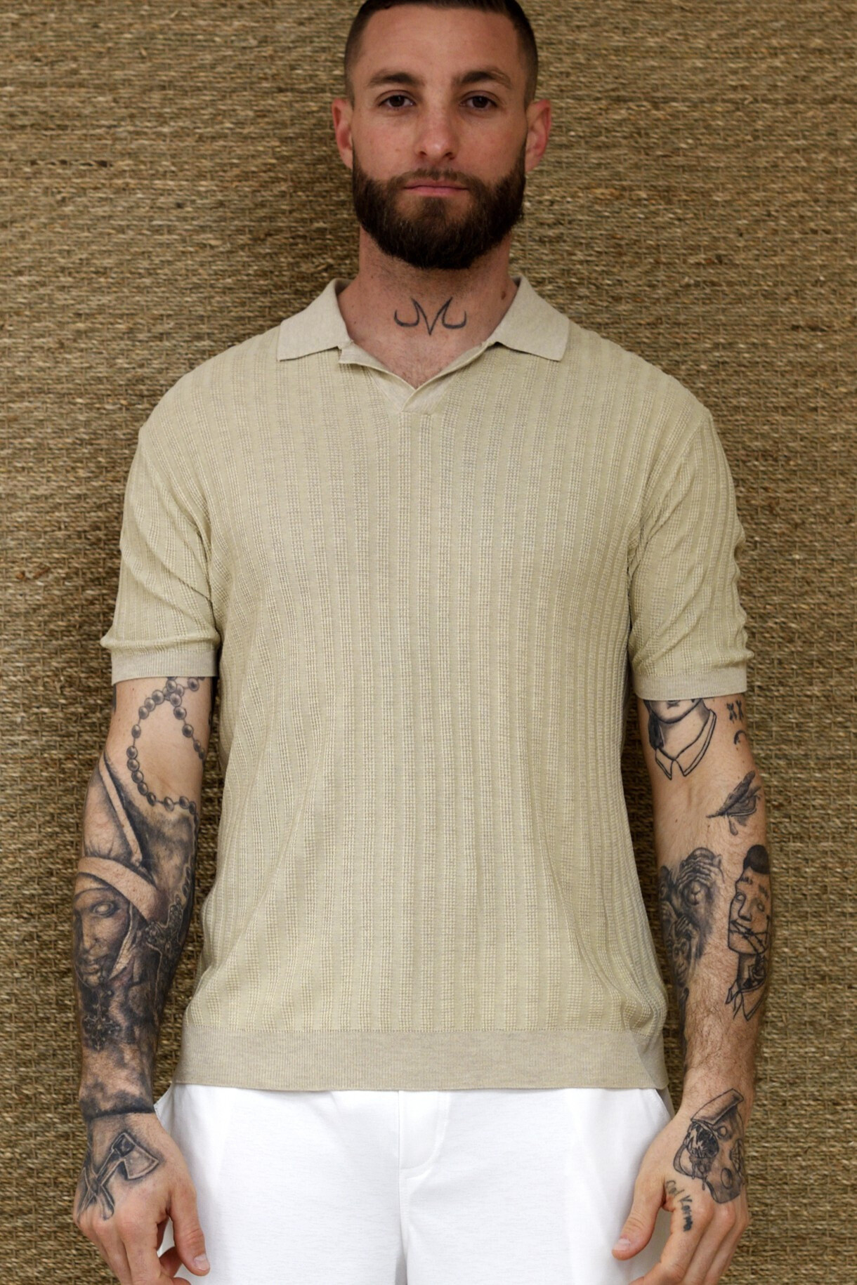 Wholesaler MASSIMO CARINO - Polo -collar -colored mesh sweater