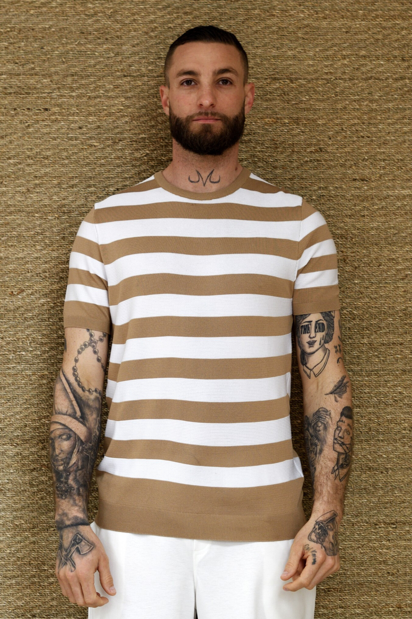 Großhändler Kharma - Bi-Farben gestreiftes T-Shirt im Strick