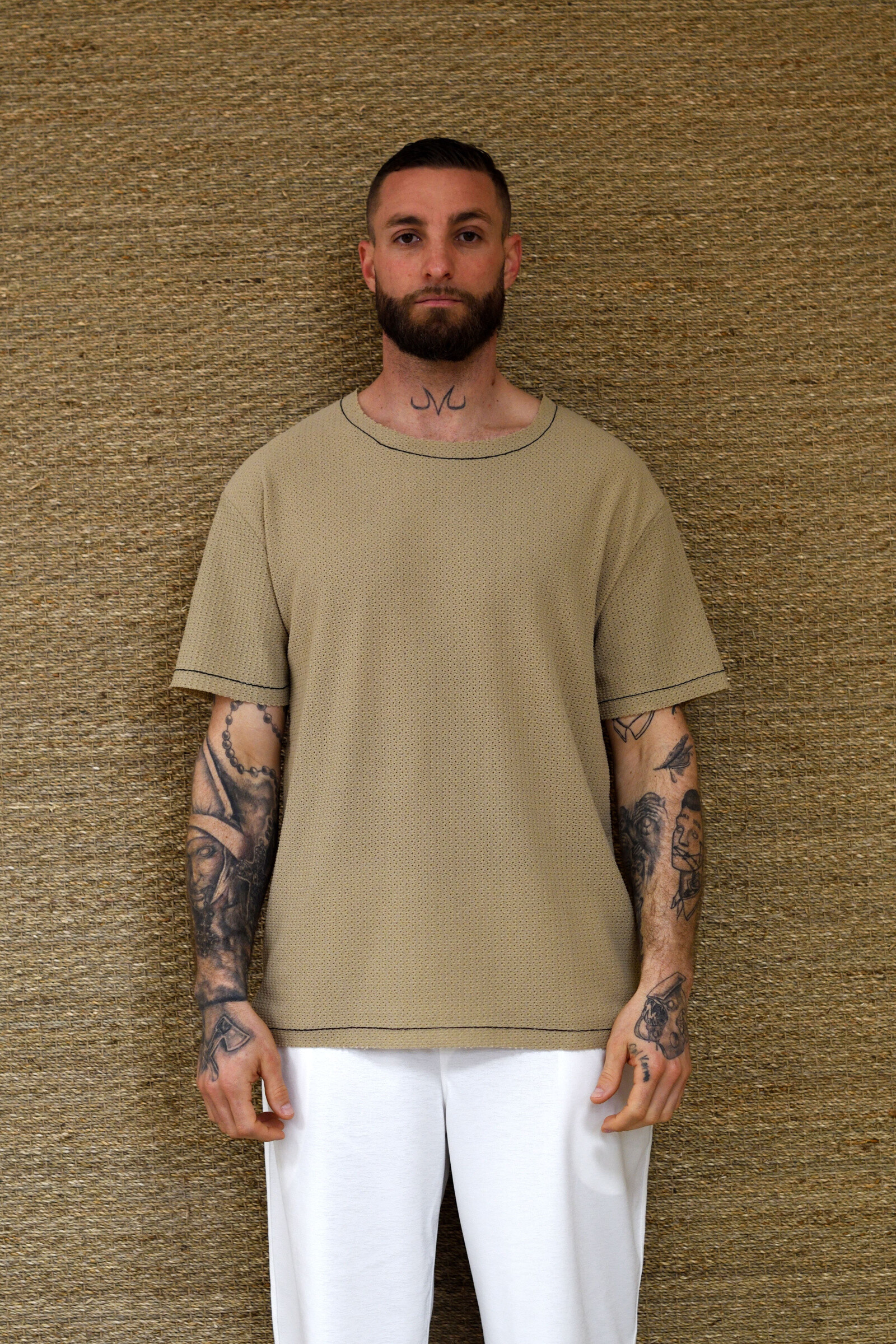 Wholesaler MASSIMO CARINO - Textured T-shirt in mesh