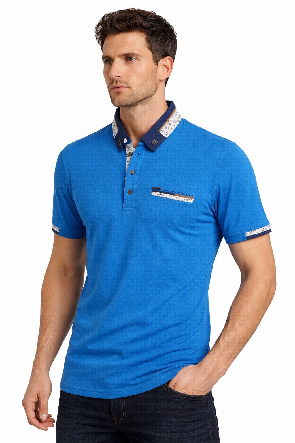 Großhändler MAXWAY - Kurzärmlige Jeans- und Blumen-Poloshirts