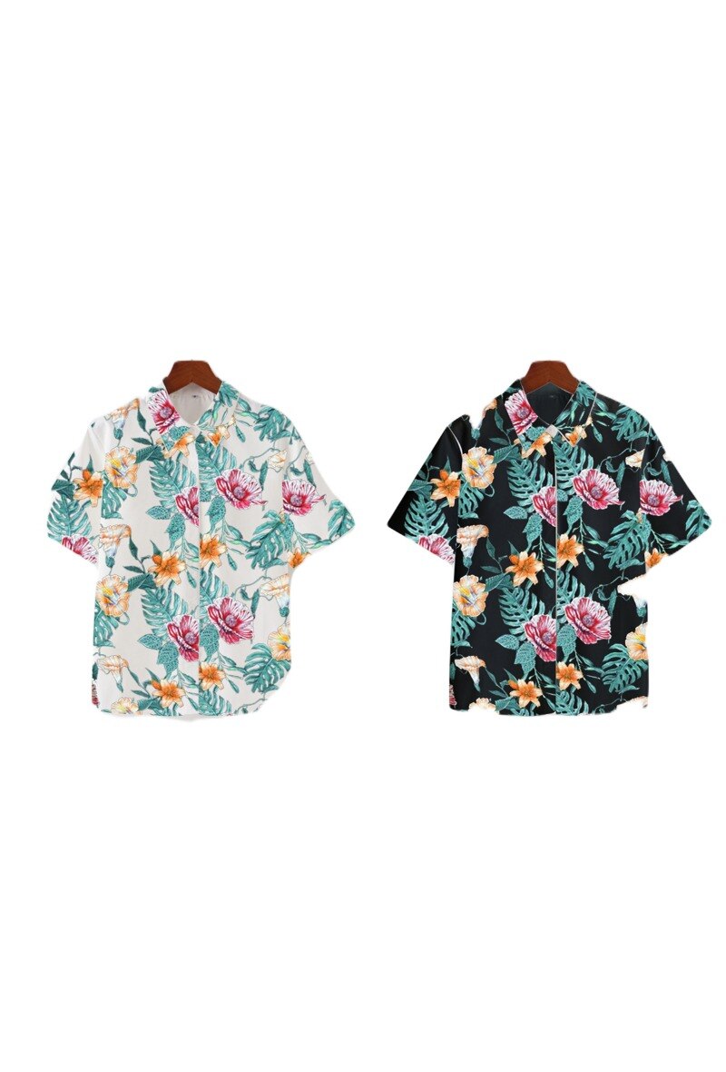 Grossiste Mentex Homme - Chemise rayonne vegetation manches courtes