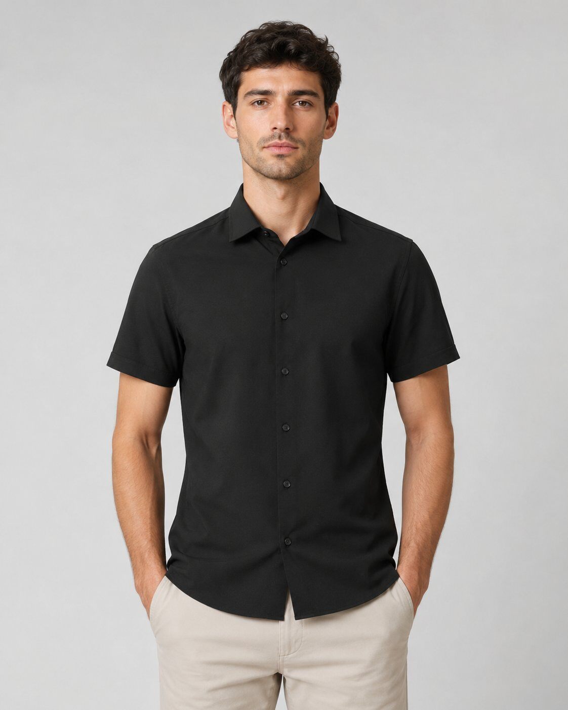 Grossista Mentex Homme - Camicia a Maniche Corte Aderente