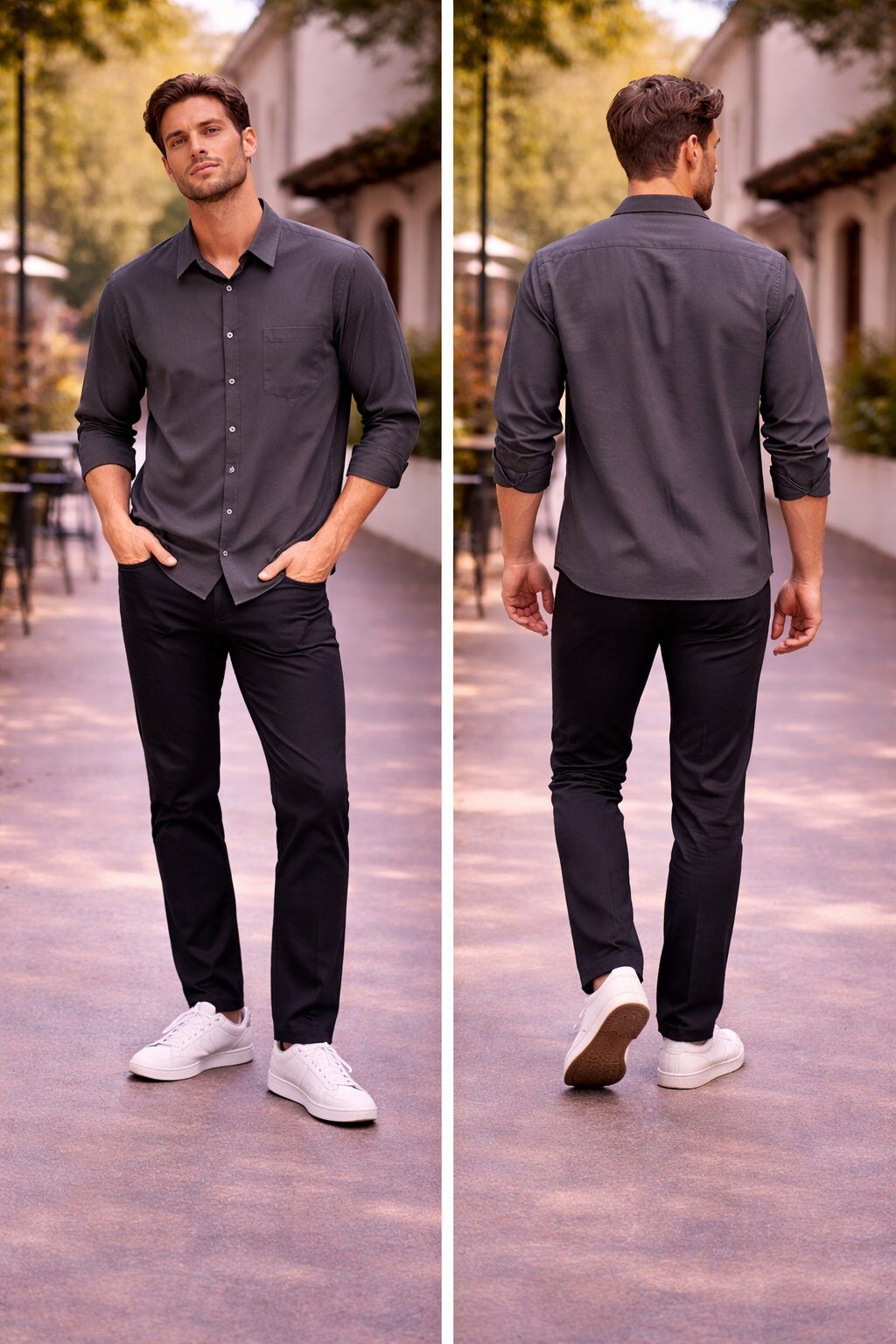Wholesaler Mentex Homme - Men's Textured Casual Chic Shirt