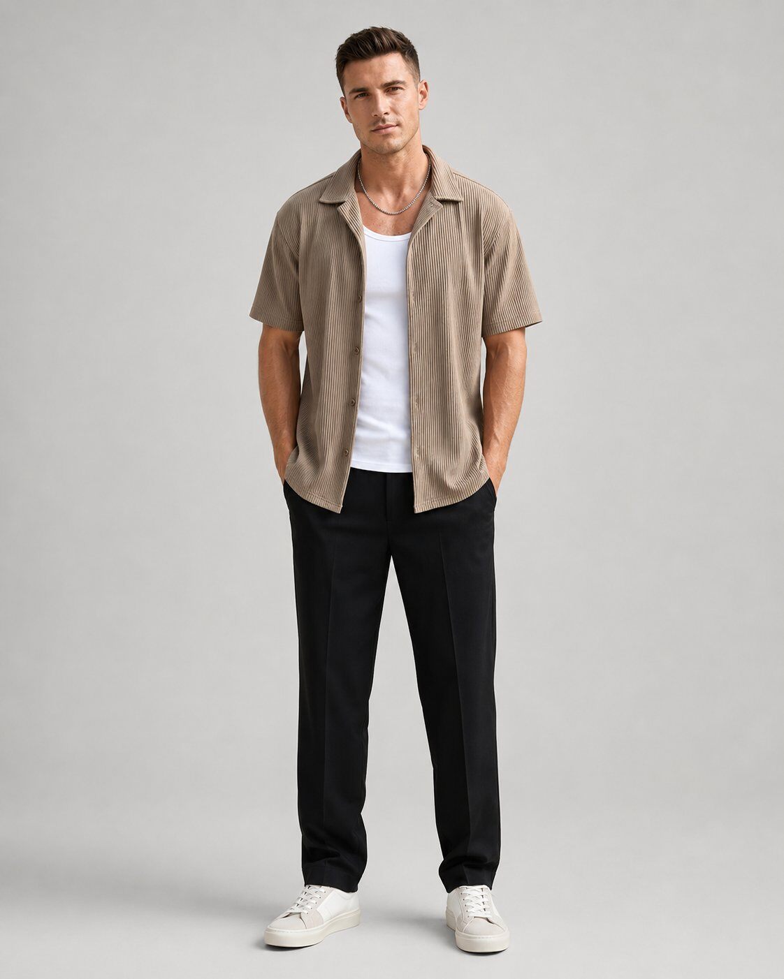 Grossiste Mentex Homme - Chemise Camel Summer Flow