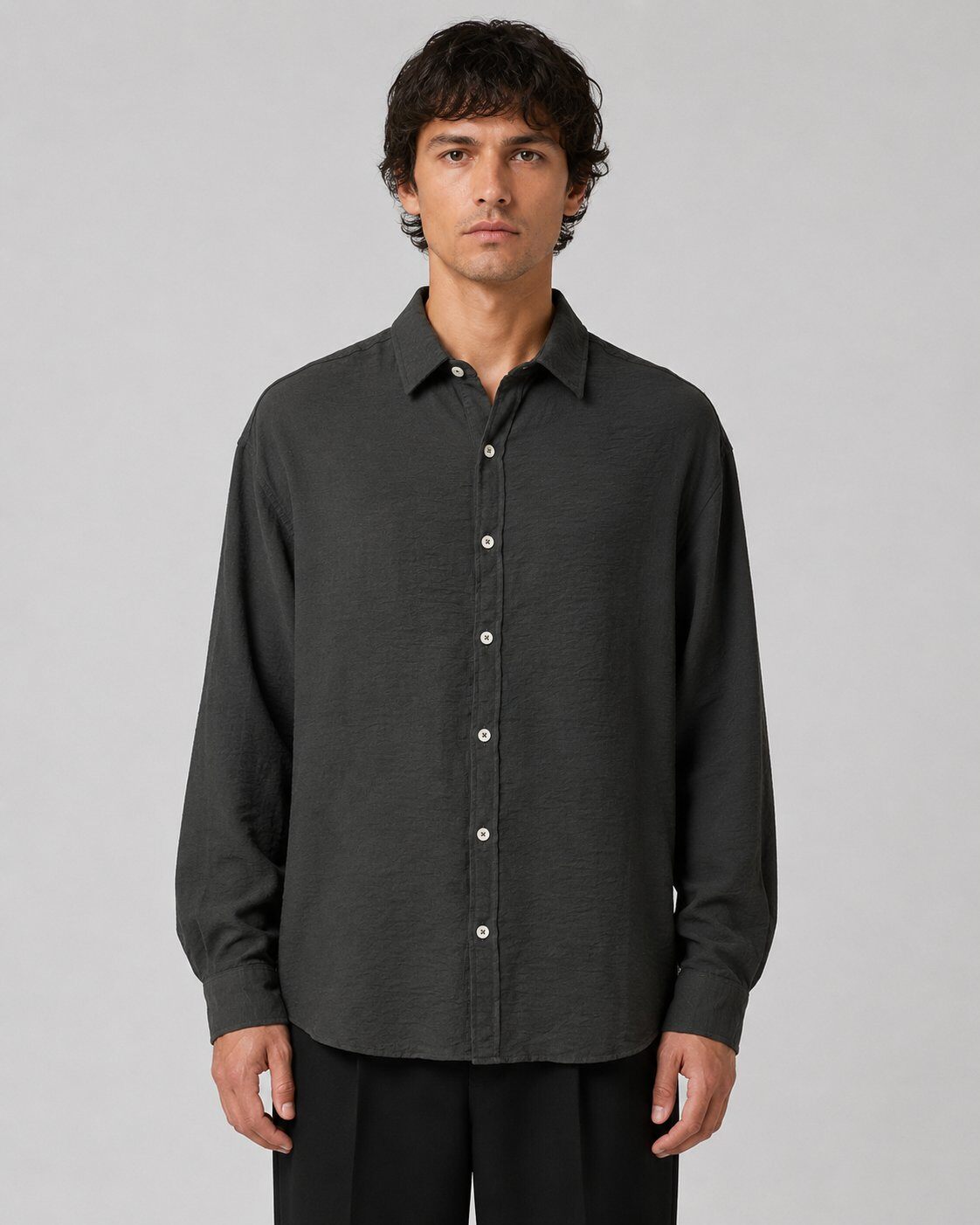 Großhändler Mentex Homme - Fließendes Khaki-Hemd