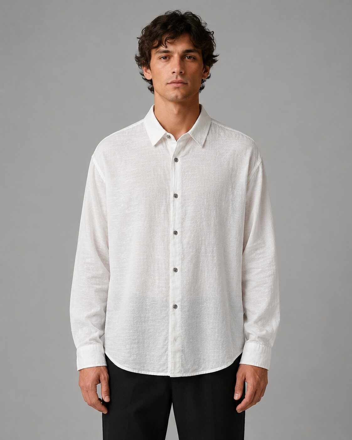 Großhändler Mentex Homme - Minimalistisches Fließendes Weißes Hemd