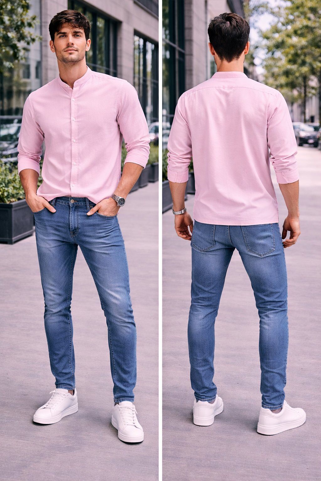 Wholesaler Mentex Homme - Modern Mandarin Collar Shirt