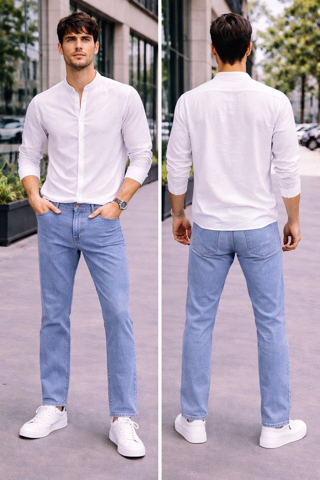 Wholesaler Mentex Homme - Elegant Mandarin Collar Shirt