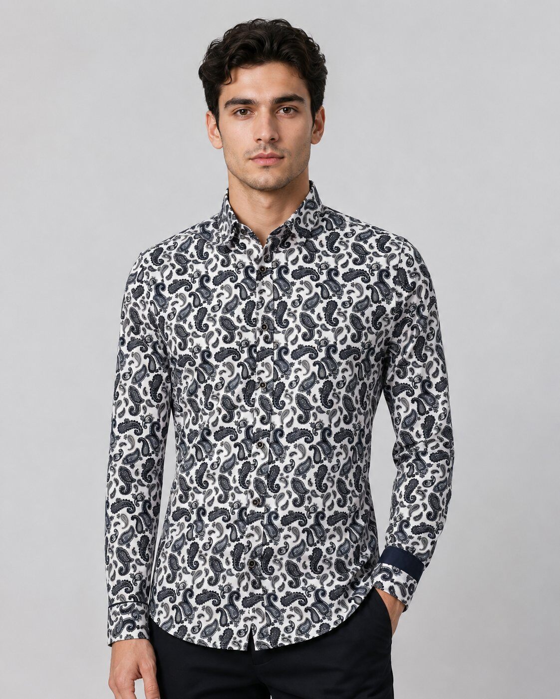 Großhändler Mentex Homme - Moderne Schicke Paisley-Hemd
