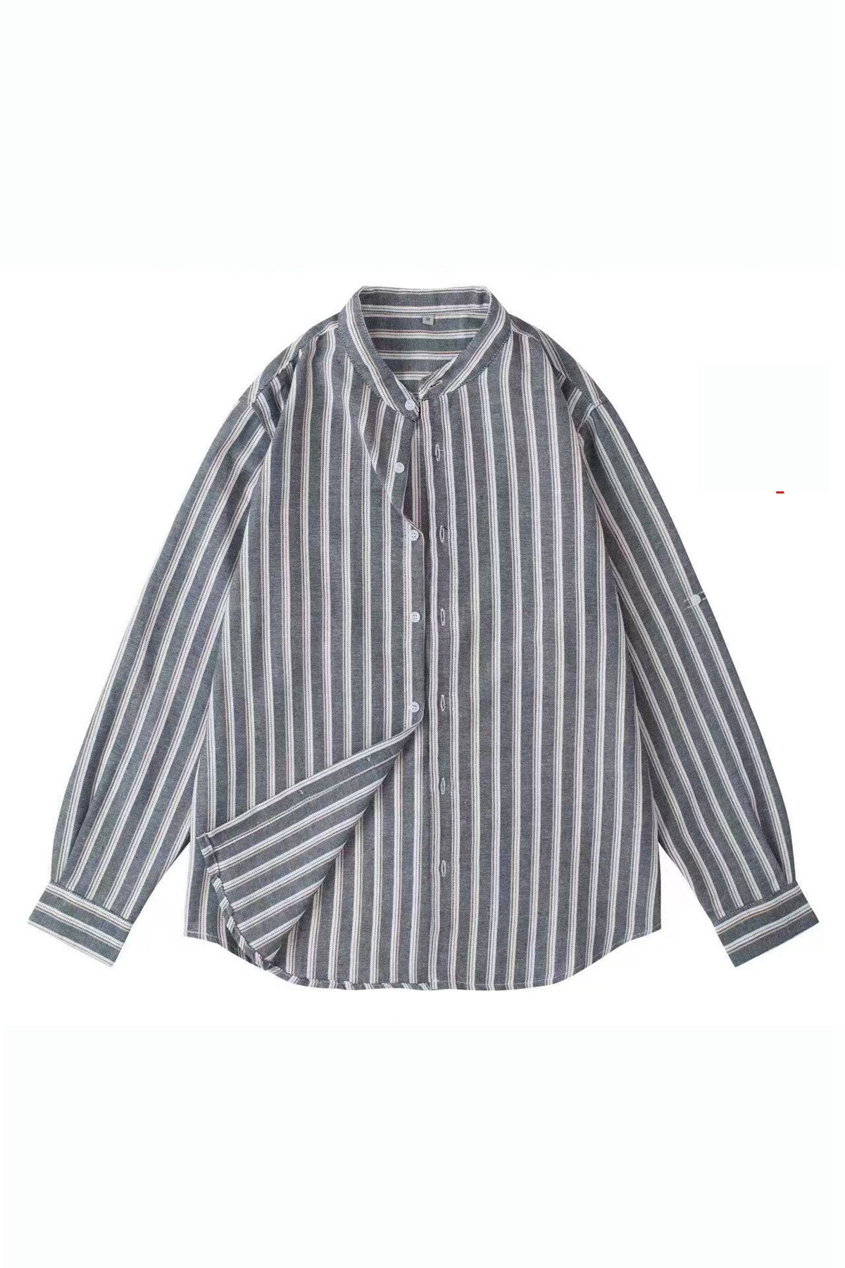 Wholesaler Mentex Homme - Men's shirt with striped pattern, officer collar, long sleeves