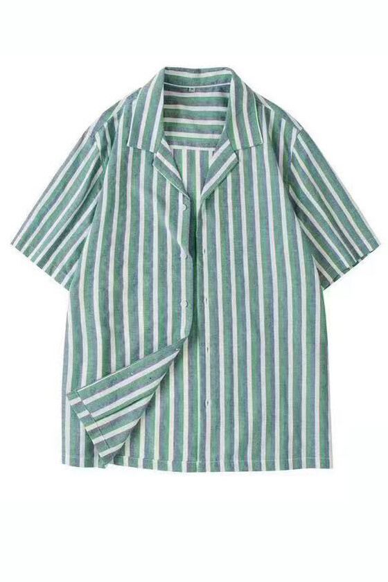 Wholesaler Mentex Homme - Men's short-sleeved shirt with tricolor stripes