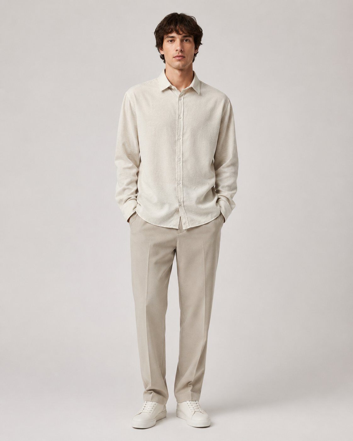 Grossista Mentex Homme - Camicia Beige Fluida Elegante