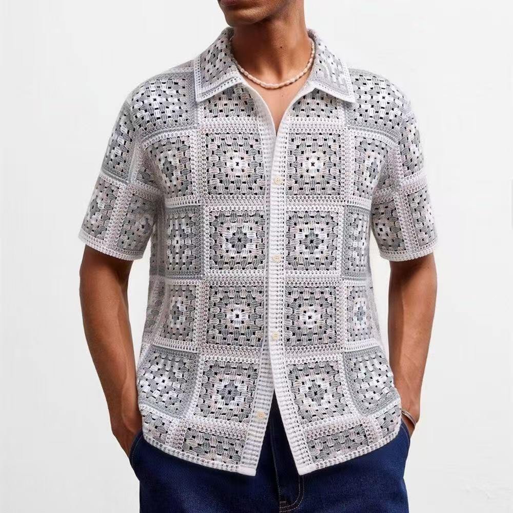 Großhändler Mentex Homme - Kurzarmhemd im Vintage-Stil