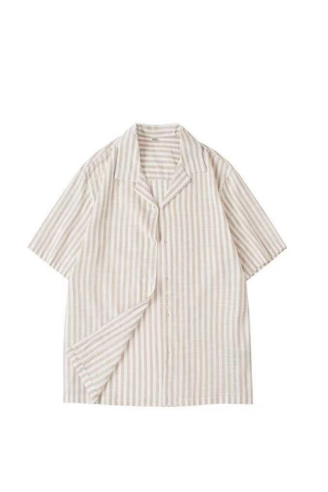 Grossiste Mentex Homme - CHEMISE LIN MANCHES COURTES HOMME EFFET RAYURE