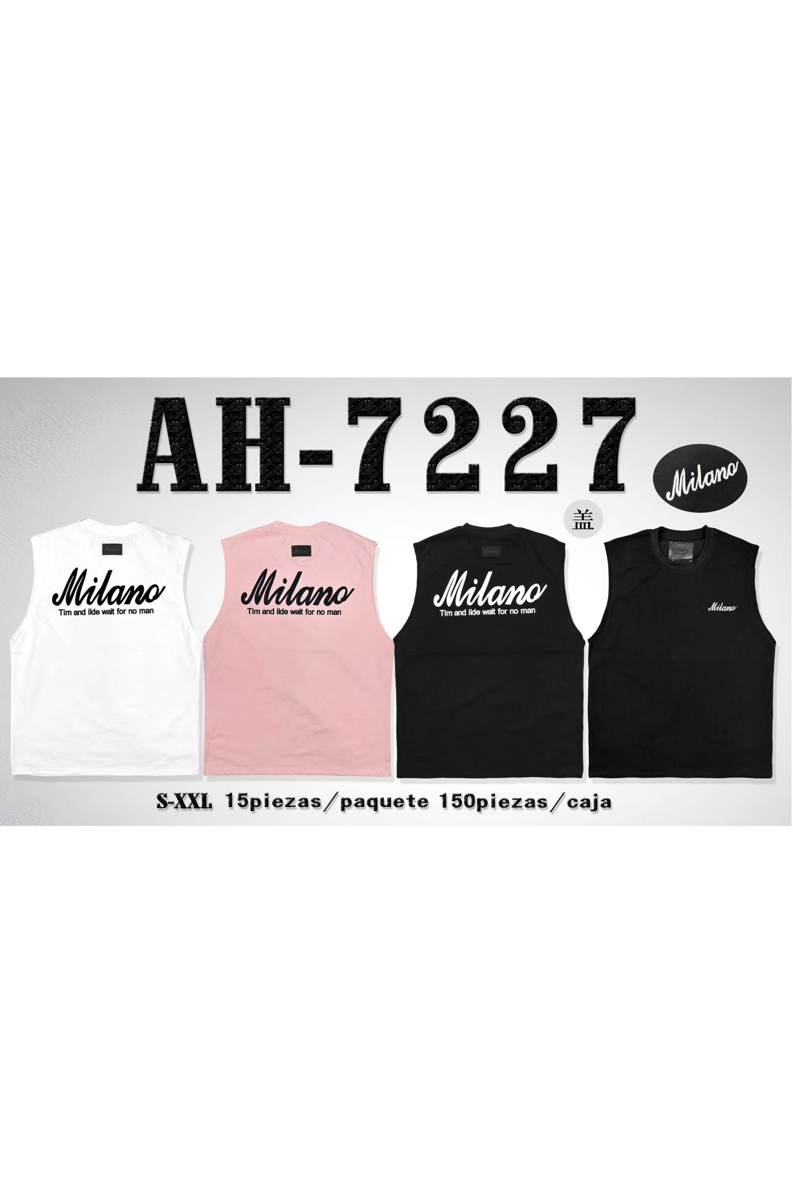 Grossiste Mentex Homme - DEBARDEUR HOMME AVEC LE MOTIF "MILANO"DEVANT ET DERRIÈRE
