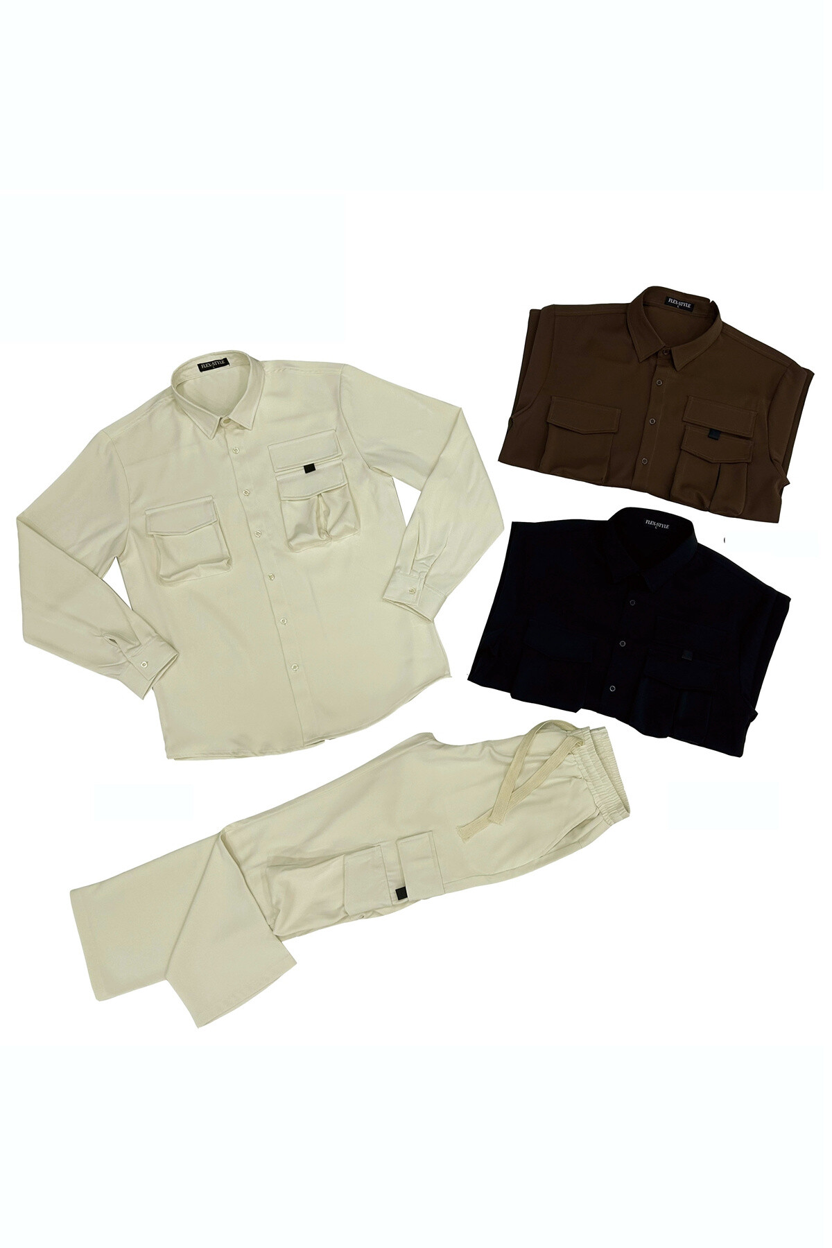 Wholesaler Mentex Homme - UNI set jacket and Multi-Poches Men's fine-pucked pants
