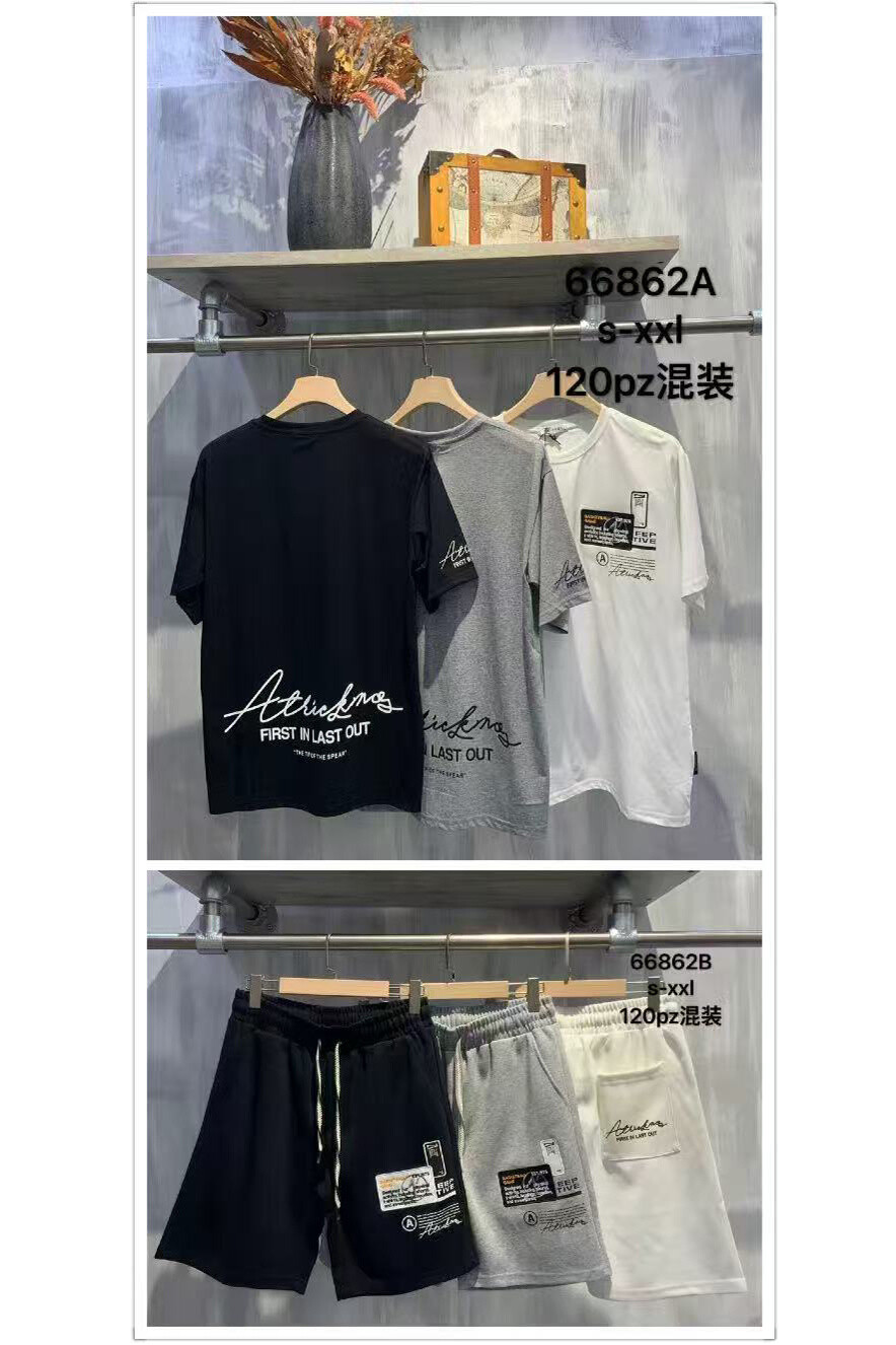 Grossiste Mentex Homme - ENSEMBLE HOMME T-SHIRT ET SHORT AVEC DES MOTIF