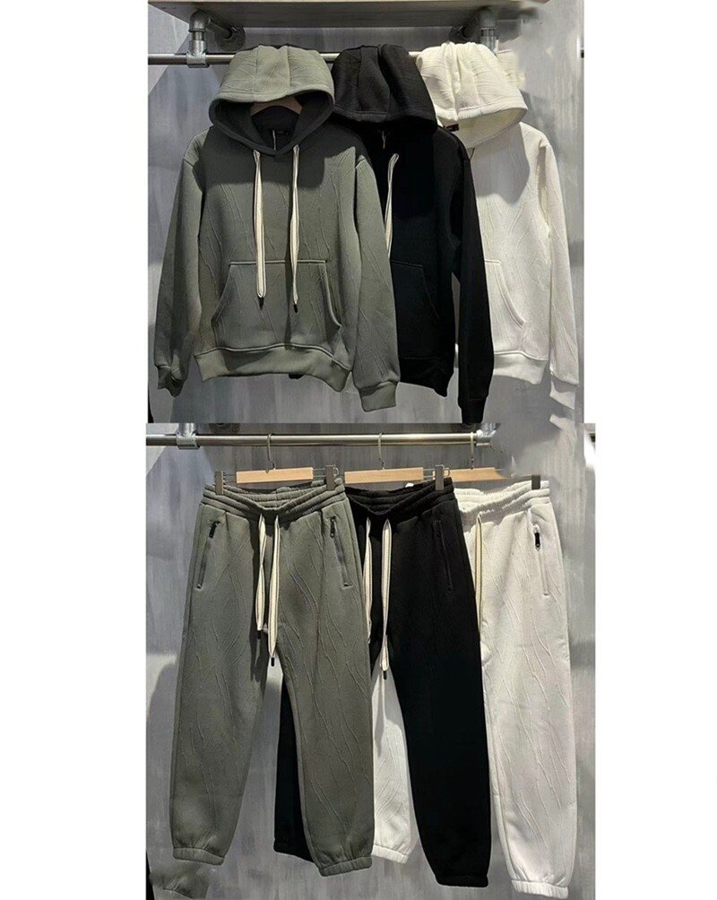 Wholesaler Mentex Homme - Men's solid hoodie set with drawstring